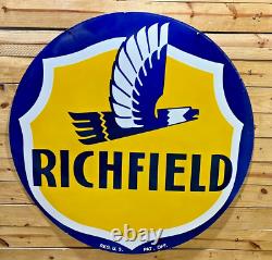 Richfield Gas & Oil Double Sided Porcelain Enamel 5 Feet Round Sign