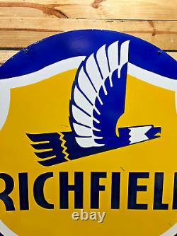 Richfield Gas & Oil Double Sided Porcelain Enamel 5 Feet Round Sign