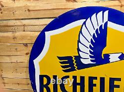 Richfield Gas & Oil Double Sided Porcelain Enamel 5 Feet Round Sign