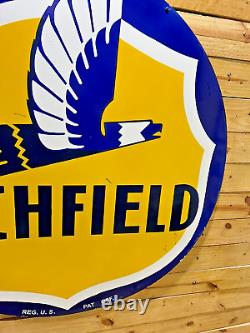Richfield Gas & Oil Double Sided Porcelain Enamel 5 Feet Round Sign