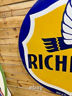 Richfield Gas & Oil Double Sided Porcelain Enamel 5 Feet Round Sign