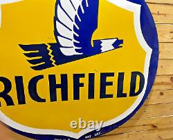 Richfield Gas & Oil Double Sided Porcelain Enamel 5 Feet Round Sign