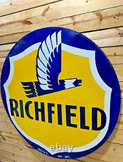 Richfield Gas & Oil Double Sided Porcelain Enamel 5 Feet Round Sign