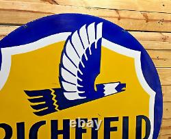 Richfield Gas & Oil Double Sided Porcelain Enamel 5 Feet Round Sign