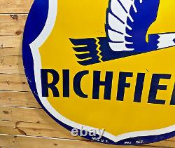 Richfield Gas & Oil Double Sided Porcelain Enamel 5 Feet Round Sign