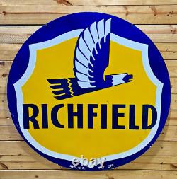 Richfield Gas & Oil Double Sided Porcelain Enamel 5 Feet Round Sign
