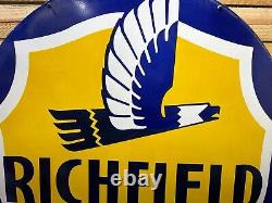 Richfield Gas & Oil Double Sided Porcelain Enamel 5 Feet Round Sign