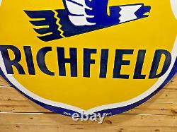 Richfield Gas & Oil Double Sided Porcelain Enamel 5 Feet Round Sign