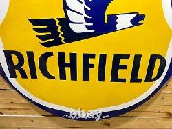 Richfield Gas & Oil Double Sided Porcelain Enamel 5 Feet Round Sign