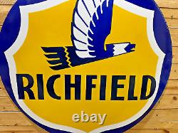 Richfield Gas & Oil Double Sided Porcelain Enamel 5 Feet Round Sign