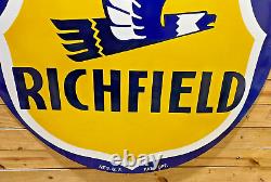 Richfield Gas & Oil Double Sided Porcelain Enamel 5 Feet Round Sign