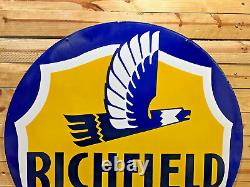 Richfield Gas & Oil Double Sided Porcelain Enamel 5 Feet Round Sign