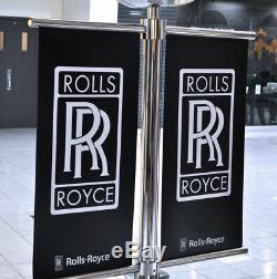 Rolls Royce Double-Sided Chrome Timepiece Clock Large Art Street Post Sign Flags