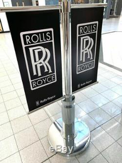 Rolls Royce Double-Sided Chrome Timepiece Clock Large Art Street Post Sign Flags