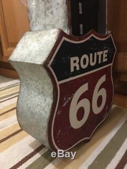 Route 66 Led Light Double Sided Us Metal Road Highway Bar Wall Decor Historic