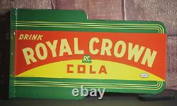 Royal Crown Cola, Double Sided, Flanged Sign Porcelain Collectible, Rustic