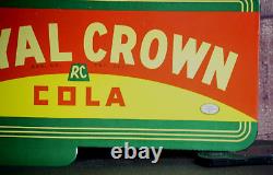 Royal Crown Cola, Double Sided, Flanged Sign Porcelain Collectible, Rustic