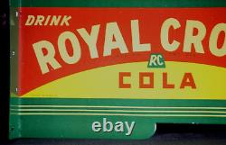 Royal Crown Cola, Double Sided, Flanged Sign Porcelain Collectible, Rustic