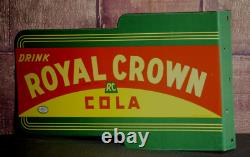 Royal Crown Cola, Double Sided, Flanged Sign Porcelain Collectible, Rustic