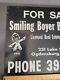 Smiling Boyer Bros. Vintage Advertising Real Estate Broker Double Sided Sign