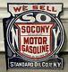Socony Standard Oil Porcelain Gas Sign Flanged Double Sided