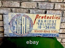 SOUTHEASTERN AUTO REPAIR SIGN, (12 X 28) Metal With Patina! Double-Sided
