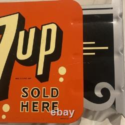 STOUT SIGN CO. LIMITED EDITION DOUBLE SIDED 7UP FLANGE SIGN 925 Prod. USA Made