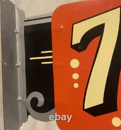 STOUT SIGN CO. LIMITED EDITION DOUBLE SIDED 7UP FLANGE SIGN 925 Prod. USA Made