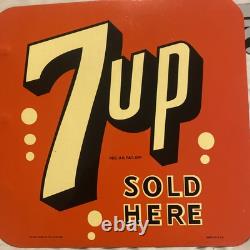 STOUT SIGN CO. LIMITED EDITION DOUBLE SIDED 7UP FLANGE SIGN 925 Prod. USA Made
