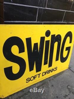 SWING SOFT DRINKS Double Sided Vintage Australian Tin Milk Bar Sign