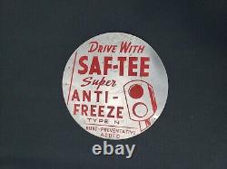 Saf-Tee Super Antifreeze sign. Vintage original. Double Sided