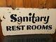 Sanitary Restrooms Porcelain Sign Double Sided Rest Rooms Gas Station Sign