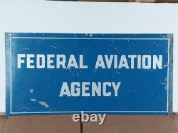 Scarce 1950s Original Federal Aviation Agency FAA Double Sided Sign 24 × 12