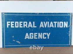Scarce 1950s Original Federal Aviation Agency FAA Double Sided Sign 24 × 12