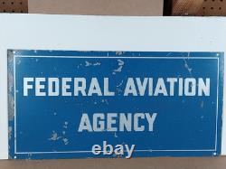 Scarce 1950s Original Federal Aviation Agency FAA Double Sided Sign 24 × 12