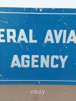 Scarce 1950s Original Federal Aviation Agency FAA Double Sided Sign 24 × 12