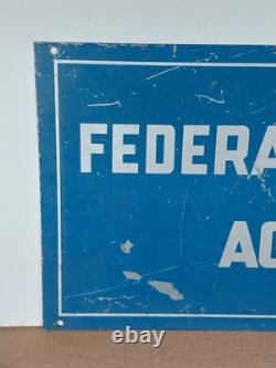 Scarce 1950s Original Federal Aviation Agency FAA Double Sided Sign 24 × 12
