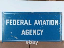 Scarce 1950s Original Federal Aviation Agency FAA Double Sided Sign 24 × 12