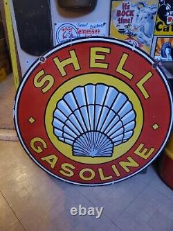 Shell Gasoline 30Porcelain Sign Double Sided