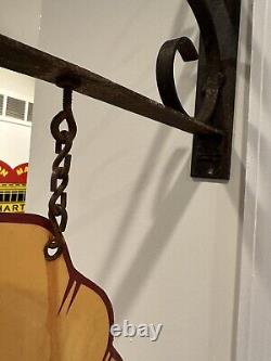 Shell Motor Oil Double Sided Metal Sign with Hanging Bracket
