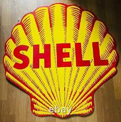 Shell gasoline heavy porcelain enamel 48 inch double sided sign