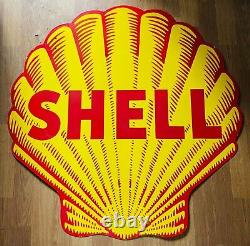 Shell gasoline heavy porcelain enamel 48 inch double sided sign