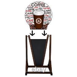 Sidewalk Sign COFFEE TO GO A-frame Water Resistant Wooden Pavement Stand
