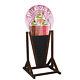 Sidewalk Sign Milk Shake Pink A-frame Water Resistant Wooden Pavement Stand