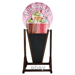 Sidewalk Sign MILK SHAKE Pink A-frame Water Resistant Wooden Pavement Stand