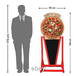 Sidewalk Sign PIZZA A-frame Water Resistant Wooden Pavement Stand