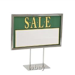 Sign Holder Table Frame. Metal Chrome. 7 x 11. Double-Sided. 10 Pieces