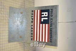 Sign advertising double sided galvanized ralph lauren polo jeans pants vintage