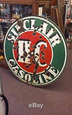 Sinclair 48 Double Sided Porcelain Sign With Ring