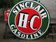Sinclair Gasoline Hc Dsp Double Sided Porcelain Original Sign 6 Ft Round Vintage